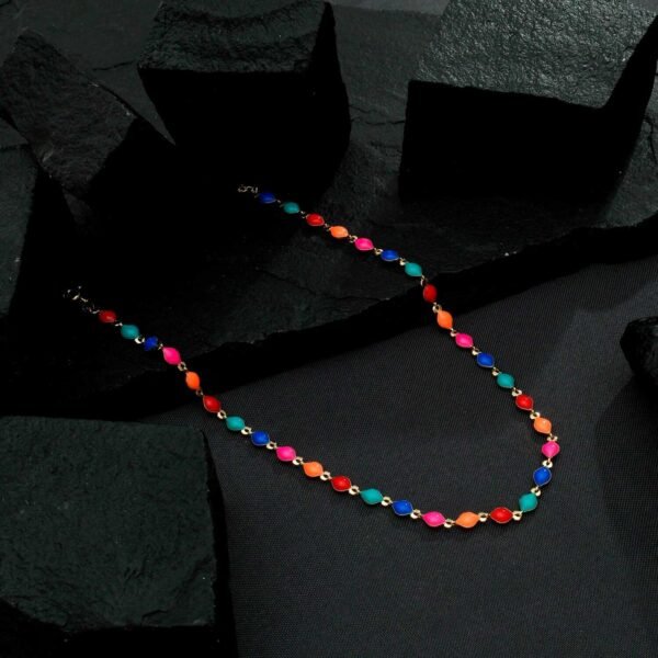 Chocker Dourada Colorida com Extensor - Imagem 3