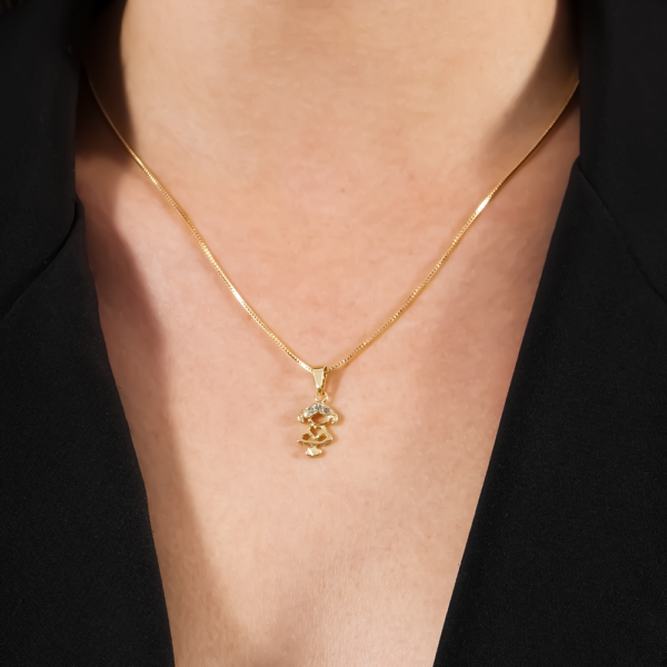 Colar Dourado Filha com Zircônia - Imagem 2